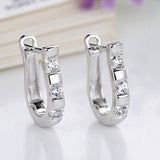 LByzHan Authentic 925 Sterling Silver Pendientes Earrings Harp Zircon Studs HorseShoe Earrings For Women Wedding Gift