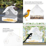 Official Acrylic Clear House Window Bird Feeder Birdhouse With Suction Outdoor Garden Feeding