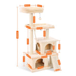 Fast Delivery Pet Cat Tree House Tower Condo Wood Cat Scratching Sisal-Covered Scratch Posts Pads with Play Ball for Cats Kitten