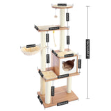 Fast Delivery Pet Cat Tree House Tower Condo Wood Cat Scratching Sisal-Covered Scratch Posts Pads with Play Ball for Cats Kitten