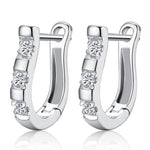 LByzHan Authentic 925 Sterling Silver Pendientes Earrings Harp Zircon Studs HorseShoe Earrings For Women Wedding Gift