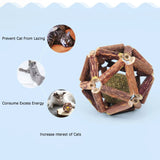 Catnip Ball Cat Toys Interactive Toy For Kitten Matatabi Polygonum Cleaning Cats Teeth Healthy Catnip Wooden Balls Pet supplies