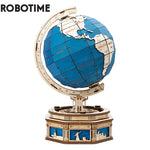 Robotime 3D Globe Wooden Puzzle 567pcs Oversized DIY Rotatable Game Assembly Toy Gift for Teen Adult Home Decoration Globe ST002