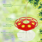 Hummingbird Feeder Hanging Bird Feeder Pendant with 8 Feeding Ports Ant and Bee Proof Hummingbird Feeder Decorative Floral Shape