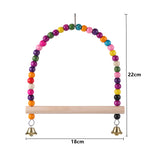 Bird Toys Set Swing Chewing Training Toys Small Parrot Hanging Hammock Parrot Cage Bell Perch Toys with Ladder Pet Supplies 1pc