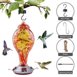 Hand-blown Glass Hanging Hummingbird Feeder