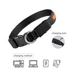 Dog Nylon Collar USB Flashing  LED Light Reflective