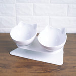 Non-slip Cat Bowls Double Bowls With Raised Stand Pet Food And Water Bowls For Cats Feeders Cat Bowl Pet Supplies Fast Delivery