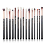 Jessup Makeup Brushes Set 15pcs Make up Brush Tools kit Eye Liner Shader natural-synthetic hair Rose Gold/Black T157