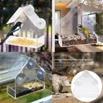 Official Acrylic Clear House Window Bird Feeder Birdhouse With Suction Outdoor Garden Feeding