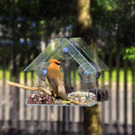 Acrylic Transparent Bird Feeder Window Viewing Bird Feeders Tray Birdhouse Suction Cup Mount House Type Feeder Pet Supplies