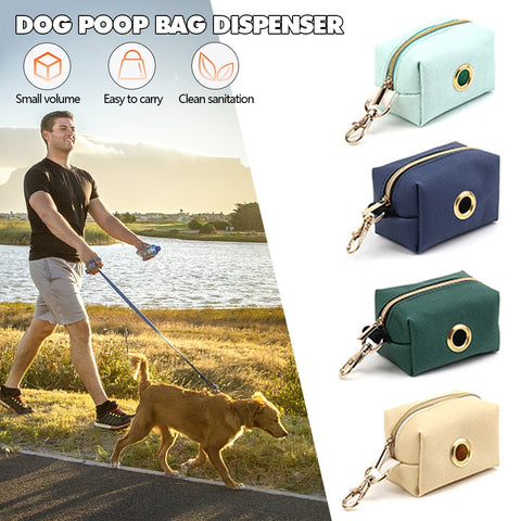 Portable Dog Poop Bag Dispenser Leather Pouch  er