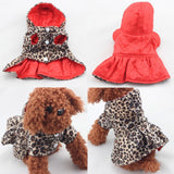 Cute Pet Dogs Leopard Costume Winter Dog Clothes Puppy Cotton Hoodie Clothes Warm Dog Coats & Jackets Chihuahua Pet Product