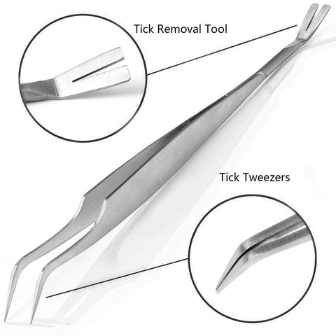 2 In 1 Stainless Steel Tick Tweezers Professional