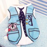 Cartoon Dog Clothes For Small Dogs Summer Chihuahua Dog Shirt Ropa Perro Cute Puppy Vest French Bulldog Dog Costume Pet Clothing