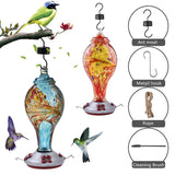 Hand-blown Glass Hanging Hummingbird Feeder