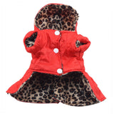 Cute Pet Dogs Leopard Costume Winter Dog Clothes Puppy Cotton Hoodie Clothes Warm Dog Coats & Jackets Chihuahua Pet Product