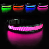 Dog Nylon Collar USB Flashing  LED Light Reflective