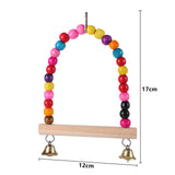 Bird Toys Set Swing Chewing Training Toys Small Parrot Hanging Hammock Parrot Cage Bell Perch Toys with Ladder Pet Supplies 1pc
