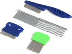 Small Dog Combs Sets of 4 Pet Grooming Comb For Puppy Cats Dogs Lice Comb Tear Stain Remover Stainless Steel Cleaning Pets Tool