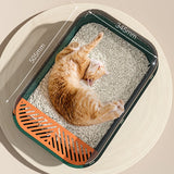 Large Capacity Cat Litter Box Semi-closed Plastic