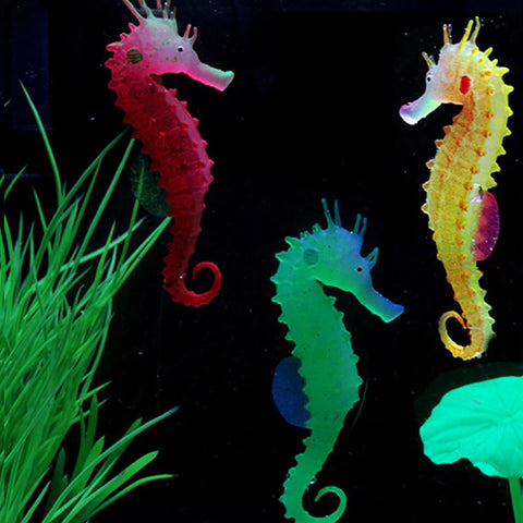 Silicone Artificial Luminous Hippocampus Fish Tank Ornament Aquarium Decoration Underwater Sea Horse Decoration Pet Supplies