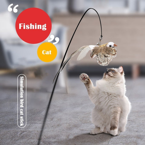 Simulation Bird interactive Cat Toy  Feather Bird