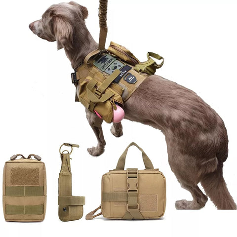 Tactical Dog Harness Bag Set Durable Pocket