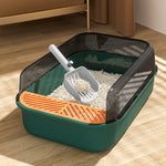 Large Capacity Cat Litter Box Semi-closed Plastic