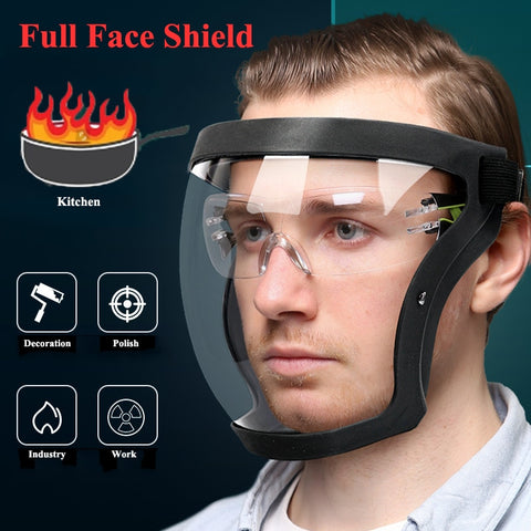 Work Protection Mask Transparent Facial Protector Face FaceMask Protective Outdoor Heating Home Kitchen Tools Full Face Mask